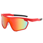 (12 PACK) Wholesale Sports Sunglasses Outdoor Sport Cycling Windproof Trendy 2024 - BulkSunglassesWholesale.com - Red Frame Red Mirrored